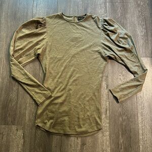 Isabel Marant green puff sleeve tunic top